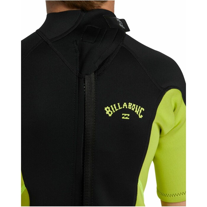 2024 Billabong Boys Foil 2mm Back Zip Shorty Wetsuit ABBW500113 - Fluro Lime